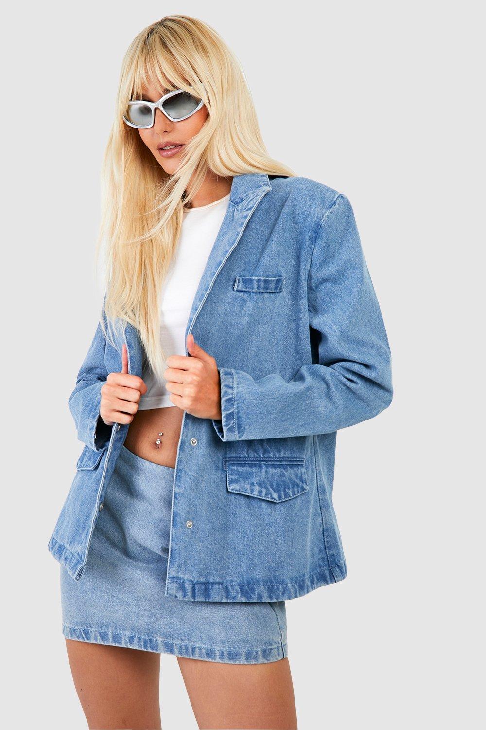 Denim deals blazer womens